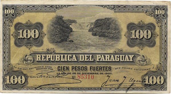 Billete de Cien Pesos Fuertes - Santiago Colecciones