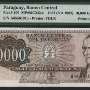 Billete de Diez Mil Guaraníes Validado - Santiago Colecciones